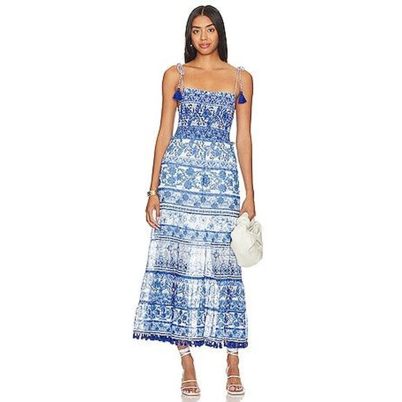 Alice & Olivia Monnie Midi Dress Floral Tassel - 0 - Picture 1 of 7